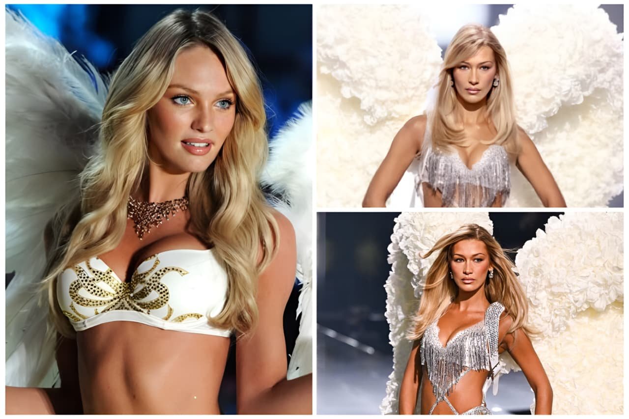 Karol G performing live at Victoria’s Secret Fashion Show 2025 wearing red angel wings.