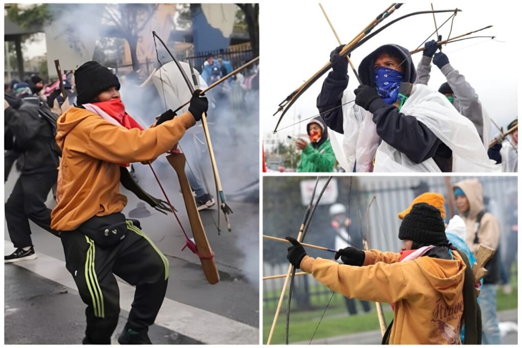 Protesters attack the U.S. Embassy in Bogotá during violent clashes with police.
