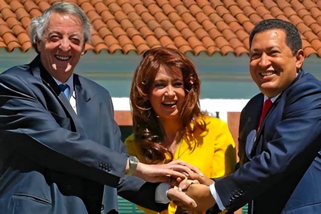 Latin American leaders sharing a diplomatic moment symbolizing Bolivarian cooperation.